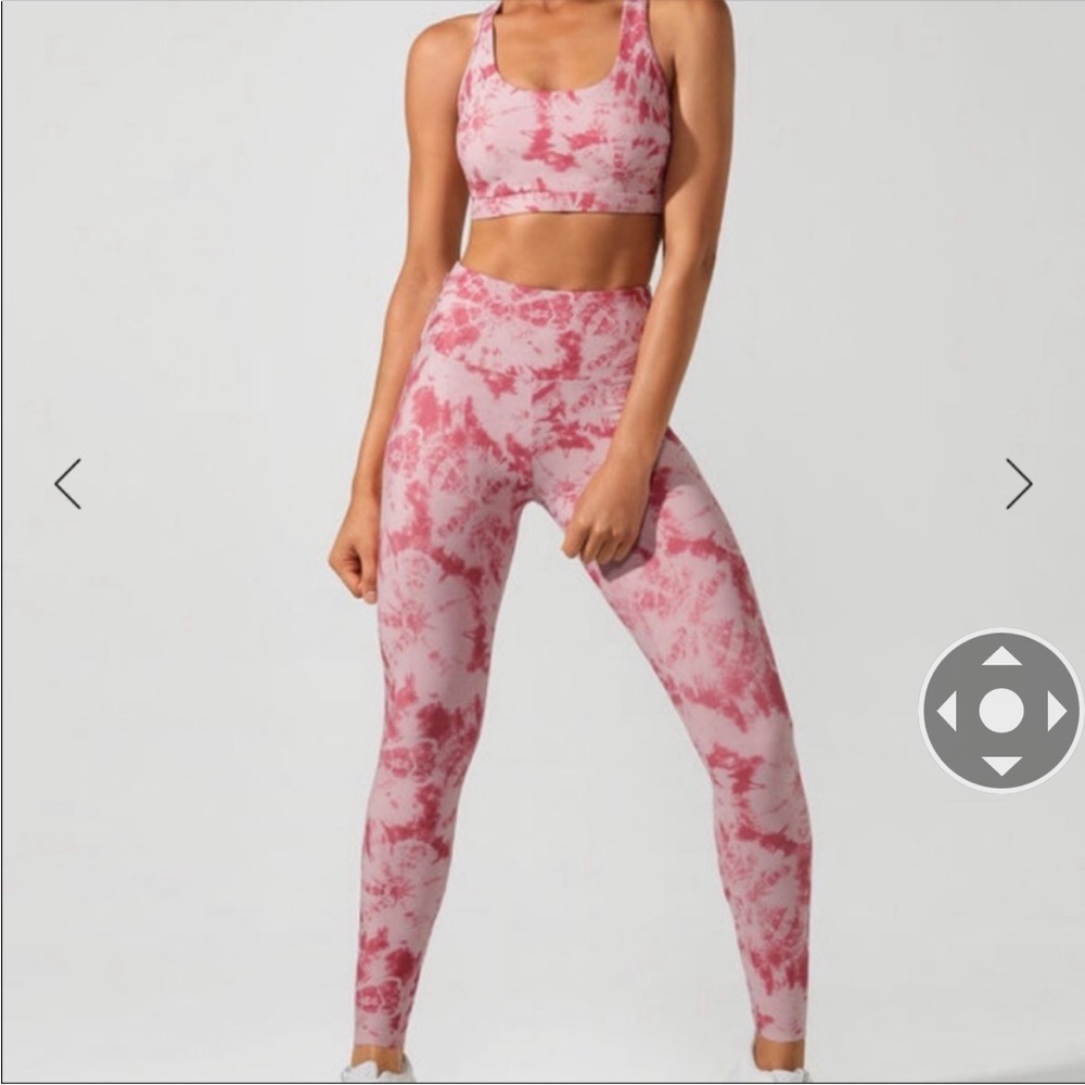 Lorna’ Jane high rise leggings Sz S Pink high waisted full length tie dye small